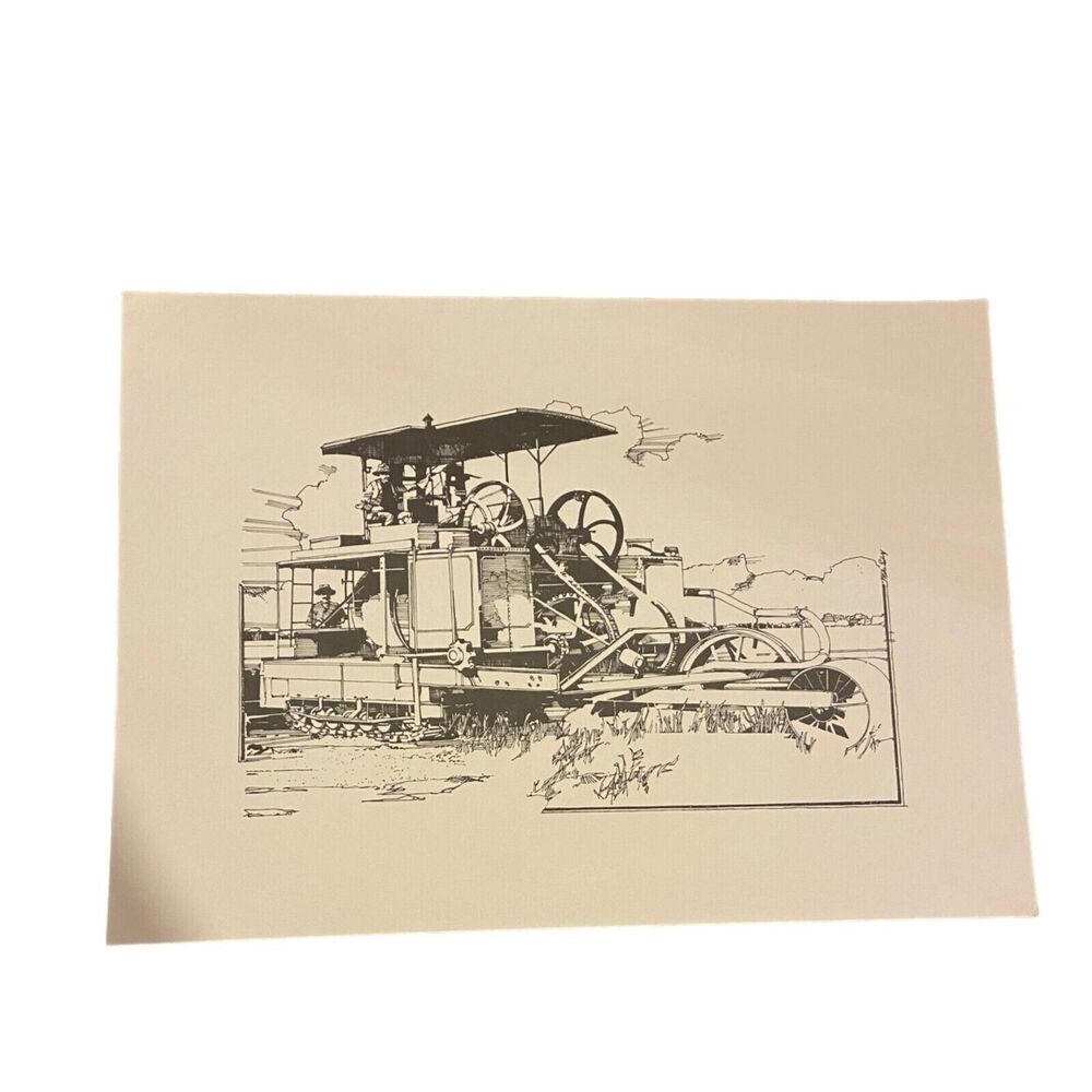 6965 5 Vintage Farm Construction Equipment Drawing Lithographs 18 x 23 inches - Picture 6 of 7